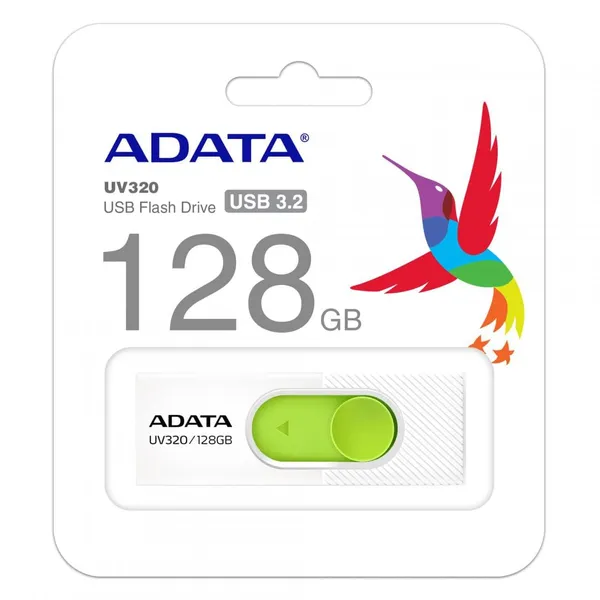 Memorie USB ADATA UV320 128GB USB 3.1 Alb Verde - imagine 2