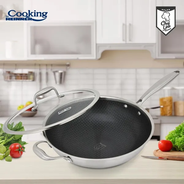 Tigaie Wok HEINNER Titanium3 Inox 4.5L 30cm - imagine 7