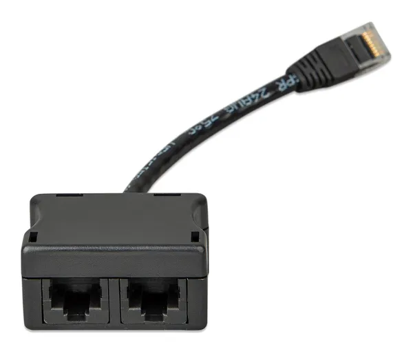 RJ45splitter 1xRJ45male/2xRJ45fem.