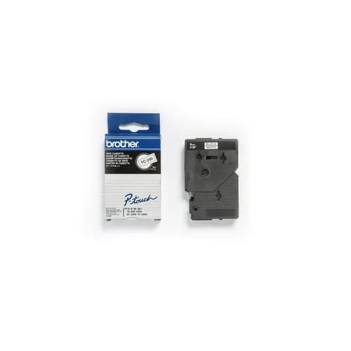 Bandă Laminată BROTHER TC-291 Negru pe Alb 9 mm