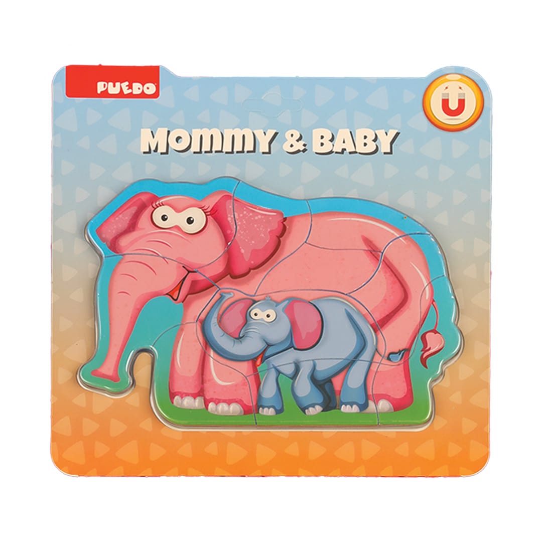 Puzzle Magnetic PUEDO TOYS Mama și Copilul Elefant 8 Piese