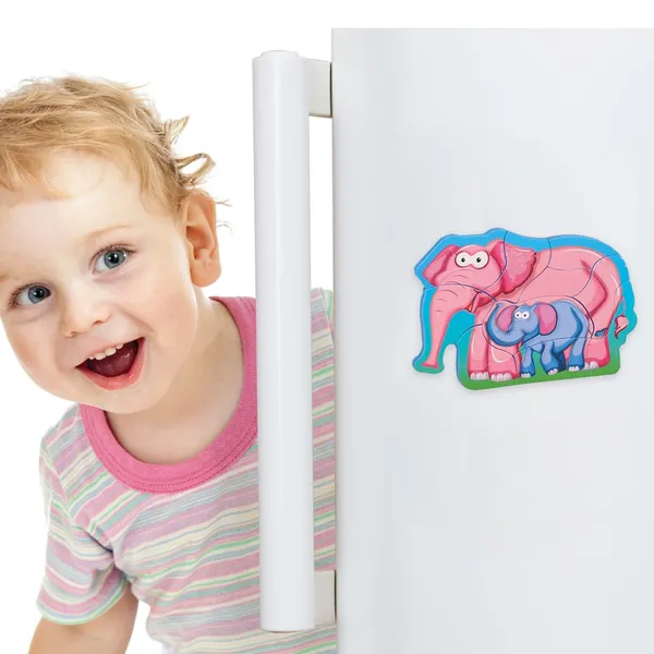 Puzzle Magnetic PUEDO TOYS Mama și Copilul Elefant 8 Piese