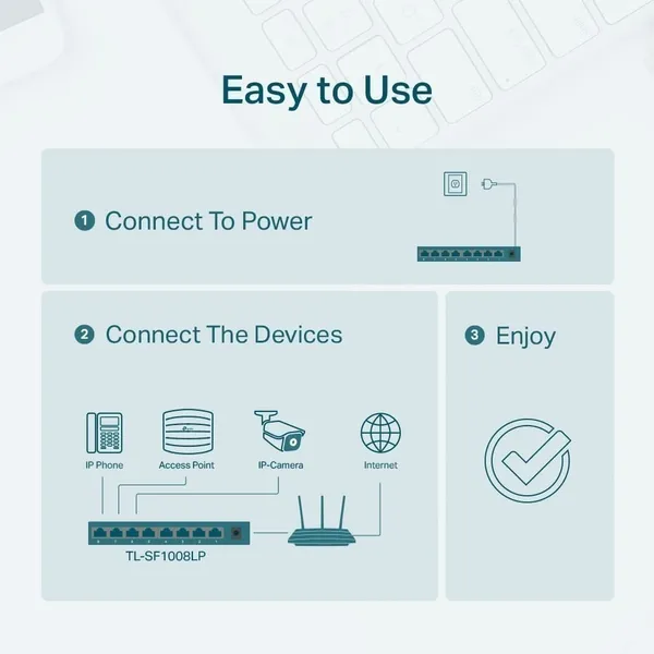 Switch TP-LINK TL-SF1008LP 8 Porturi 10/100 Mbps PoE - imagine 4