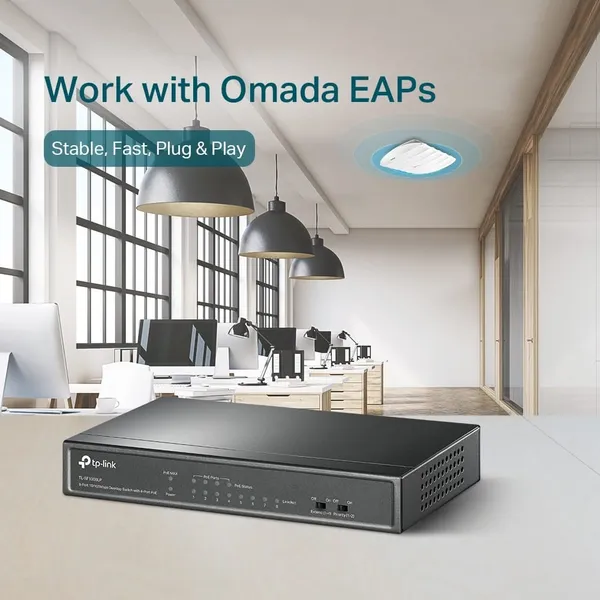Switch TP-LINK TL-SF1008LP 8 Porturi 10/100 Mbps PoE - imagine 5