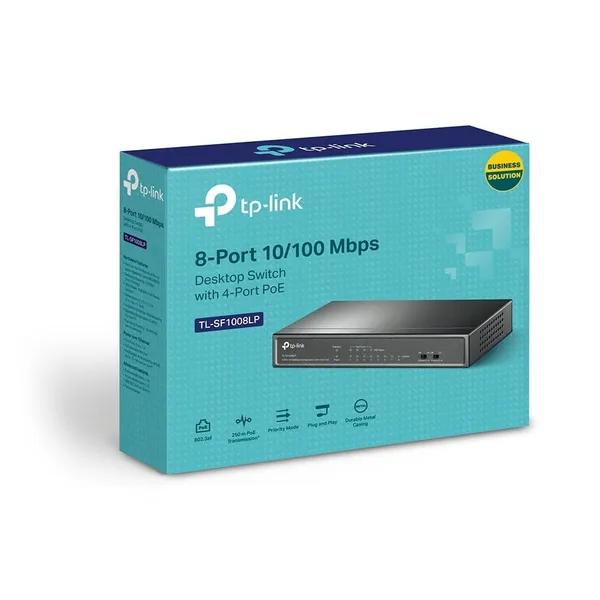 Switch TP-LINK TL-SF1008LP 8 Porturi 10/100 Mbps PoE - imagine 8