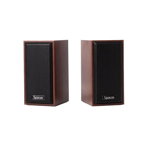 Boxe SPACER SPSK-201-WD 2.0 6W Lemn - imagine 2