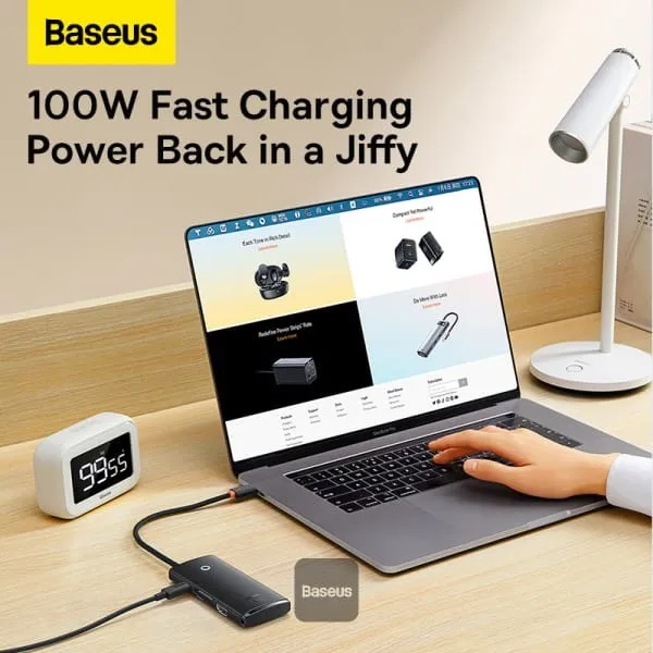 Docking Station BASEUS WKQX050101 Lite USB Type-C Negru - imagine 7