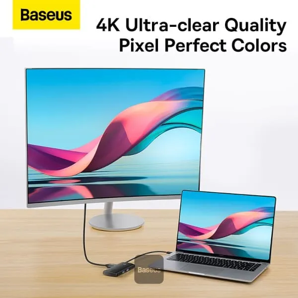 Docking Station BASEUS WKQX050101 Lite USB Type-C Negru - imagine 10