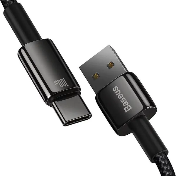 Cablu BASEUS Tungsten Gold CAWJ000101 USB-A la USB-C 100W 2m Negru - imagine 3