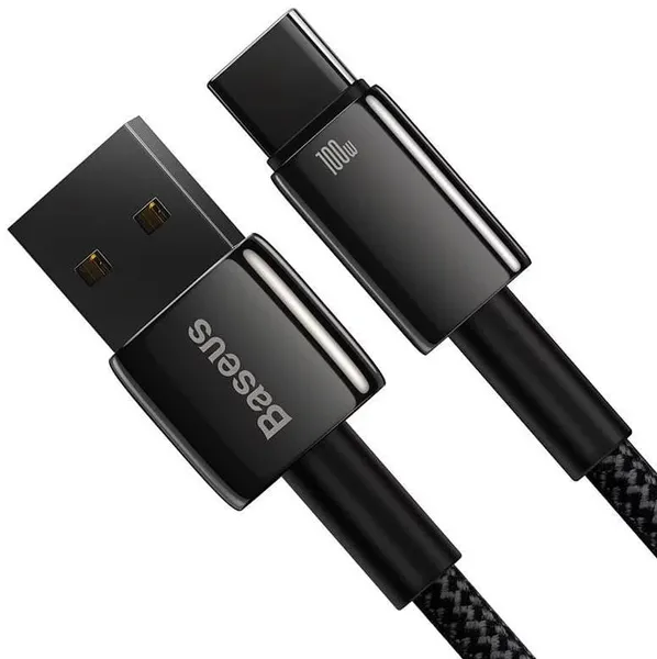 Cablu BASEUS Tungsten Gold CAWJ000101 USB-A la USB-C 100W 2m Negru