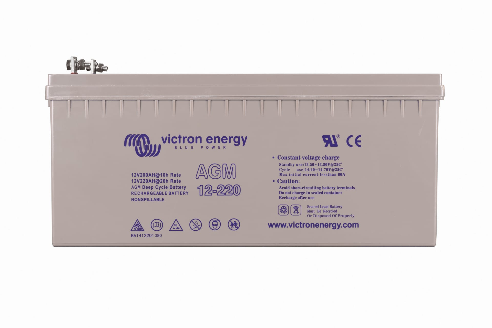 Acumulator VICTRON ENERGY 12V 220Ah AGM Deep Cycle Inserții Filetate M8 BAT412201085