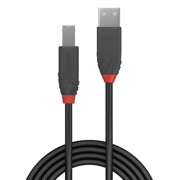 Cablu Date LINDY USB 2.0 Type A-B 2m Negru LY-36673 - imagine 2