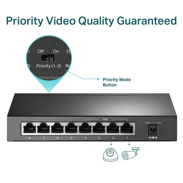 Switch TP-LINK TL-SF1008P 8 Porturi 10/100 Mbps 4 PoE - imagine 8