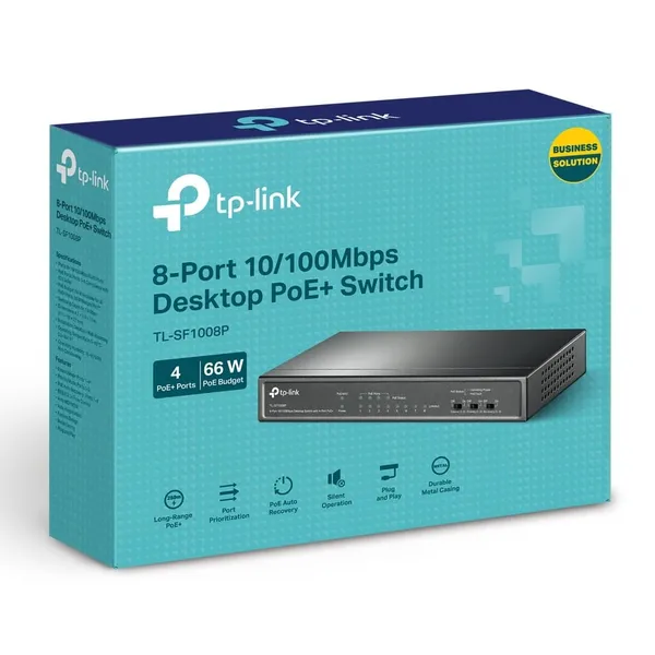Switch TP-LINK TL-SF1008P 8 Porturi 10/100 Mbps 4 PoE - imagine 9