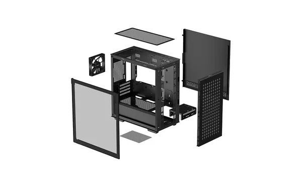 Carcasă PC DEEPCOOL CH370 Micro ATX Panou Sticlă Negru - imagine 8