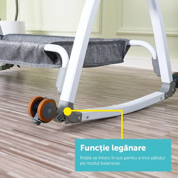 Patut Co-Sleeper U-GROW 2 în 1 cu Funcție de Leagăn - imagine 6