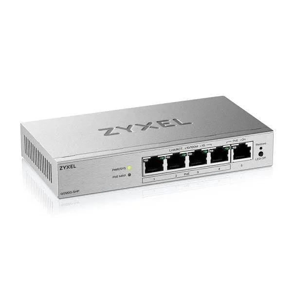 Switch ZYXEL GS1200-5HPV3 5 Porturi Gigabit PoE Web-Managed - imagine 5