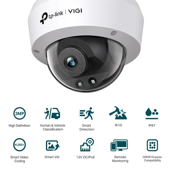 Cameră IP Dome TP-LINK VIGI C230I 3MP Lentilă 2.8mm - imagine 2