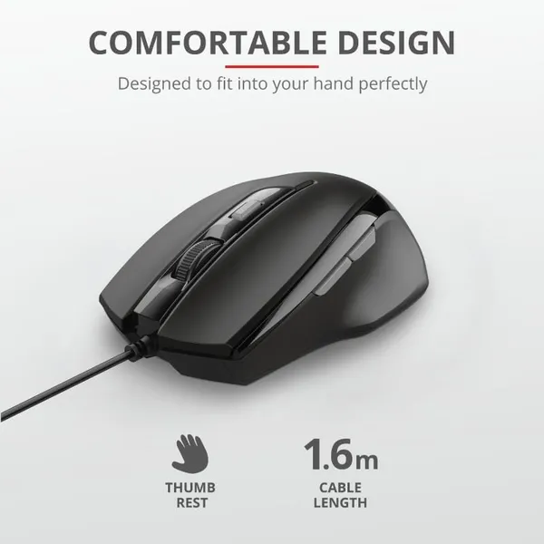Mouse TRUST Voca Comfort 2400 DPI Negru TR-23650 - imagine 6