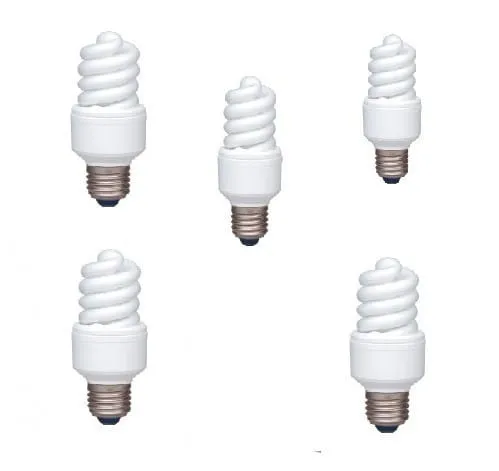 Set 5 becuri Fluorescent PANASONIC 13W E27 Spirala Alb Cald EFD13E282V-5