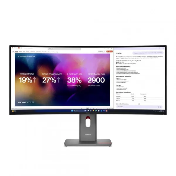 Monitor LENOVO ThinkVision P40WD-40 39.7 WUHD 5120x2160 Black - imagine 3