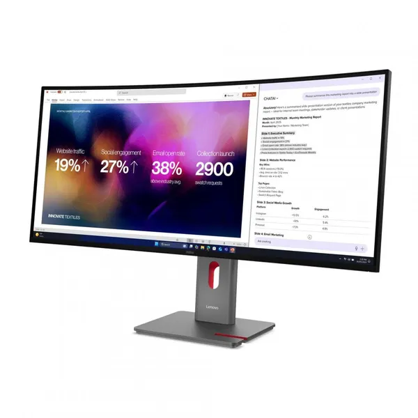 Monitor LENOVO ThinkVision P40WD-40 39.7 WUHD 5120x2160 Black - imagine 2