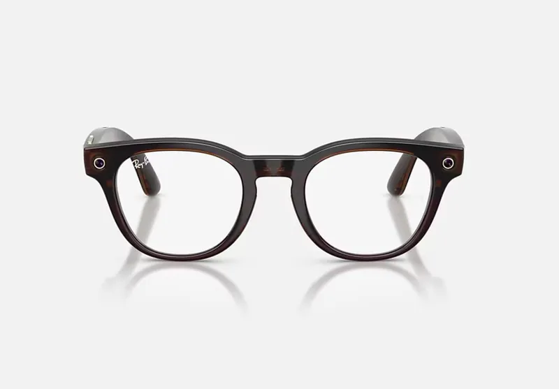 Ochelari Smart RAY-BAN Meta Scriber Optics Gen 2 Shiny Transparent Umber RW7002 - imagine 2