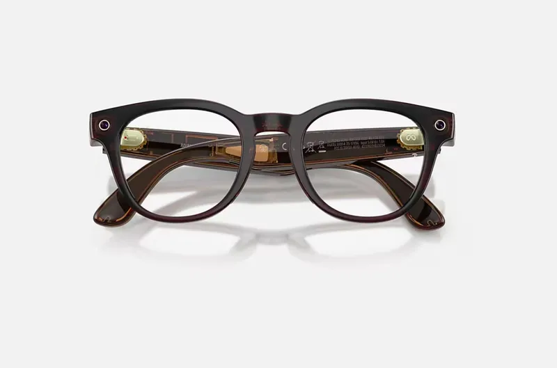Ochelari Smart RAY-BAN Meta Scriber Optics Gen 2 Shiny Transparent Umber RW7002 - imagine 4