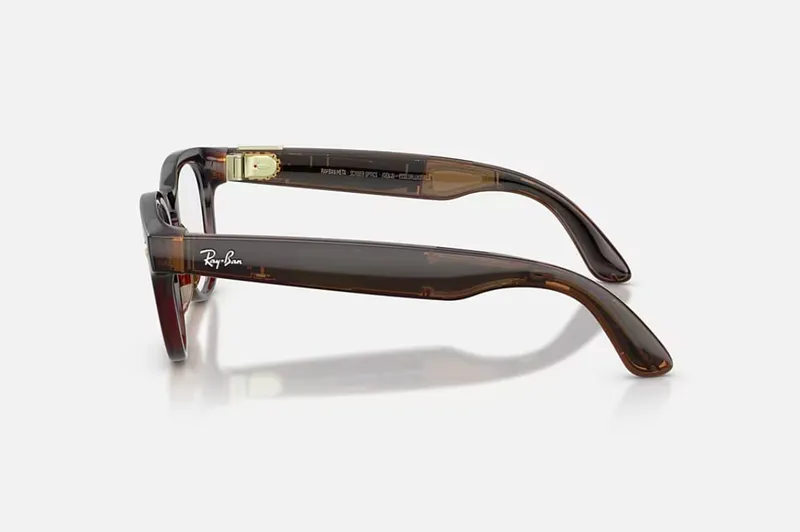 Ochelari Smart RAY-BAN Meta Scriber Optics Gen 2 Shiny Transparent Umber RW7002 - imagine 3