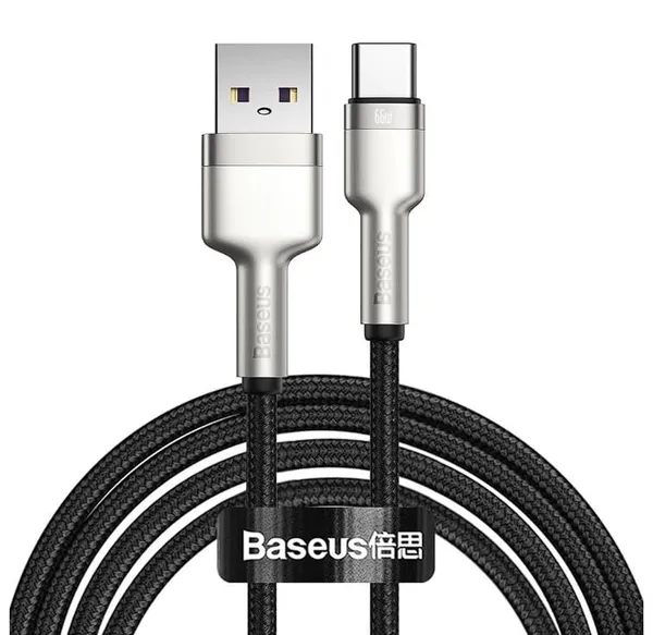 Cablu Date BASEUS Cafule Metal USB Type-C 2m Negru CAKF000201