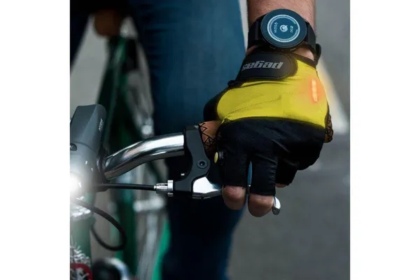Mănuși bicicletă PEGAS F21-ST2 cu LED Galben XXL - imagine 3