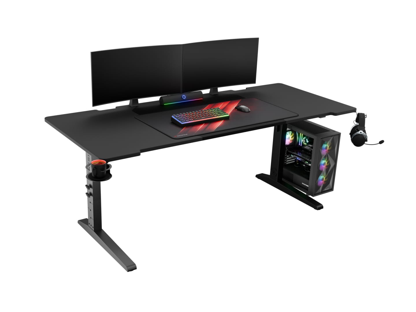 Birou Gaming GENESIS Holm Modular 180 Reglabil RGB Negru