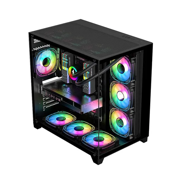 Carcasă Gaming 1STPLAYER MV8 Cube Tower Negru