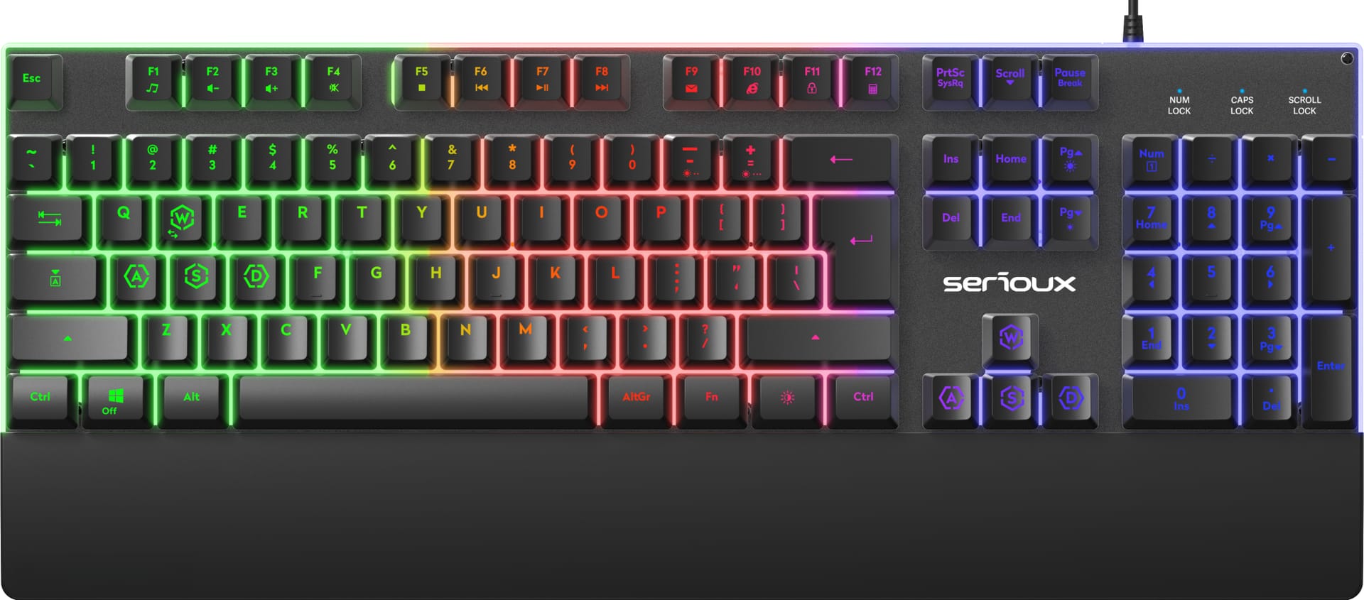 Tastatură Gaming SERIOUX Nexor Iluminată USB Negru SRXK-NEXOR