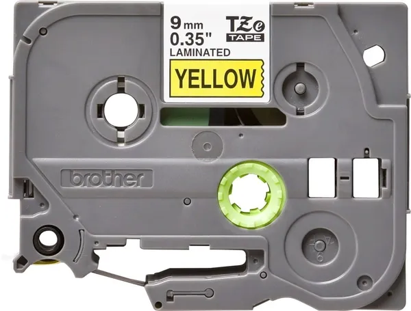 Banda Laminată BROTHER TZE621 Black on Yellow 9mm