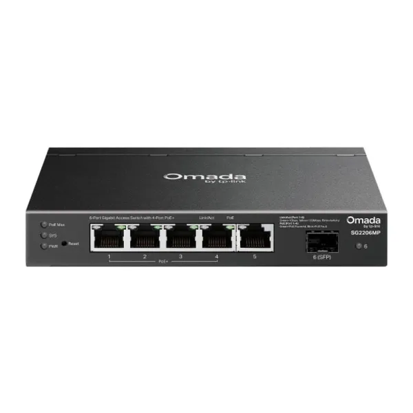 Switch TP-LINK Omada Access 6-Port Gigabit 5×RJ45 4×PoE+ SFP 63W