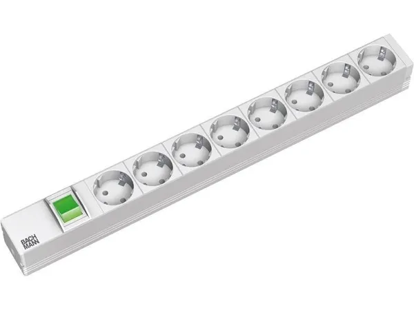 PDU BACHMANN 8 Prize Schuko 1U Cablu 2m Alb