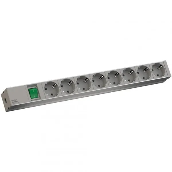 PDU BACHMANN 8 Prize Schuko 1U Cablu 2m Alb - imagine 2