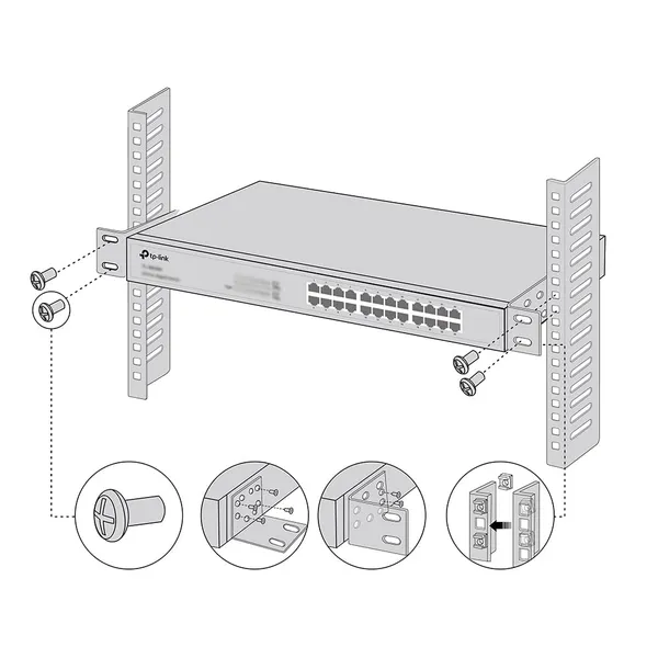 Kit Montare Rack TP-LINK RackMount Kit-13 pentru Switch-uri 13-inch - imagine 3