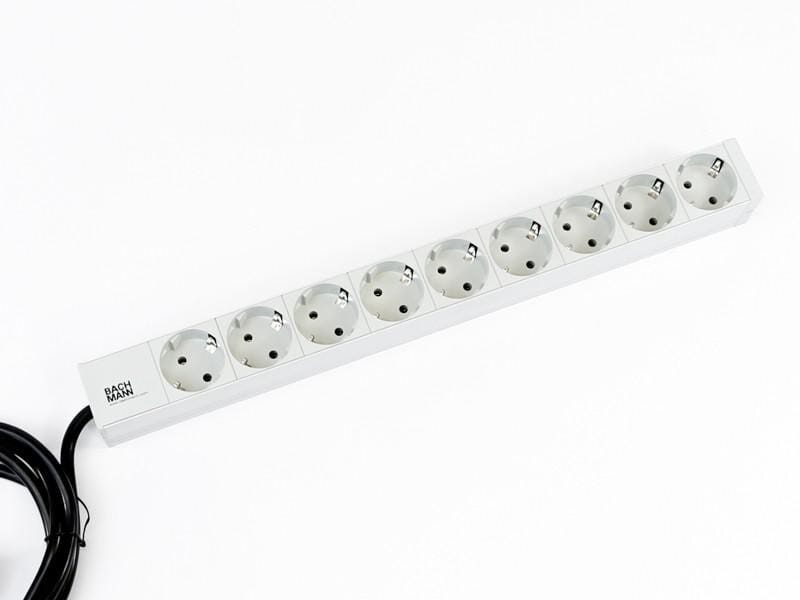 PDU BACHMANN 333.401 9x Schuko 2m Aluminiu RAL 7035