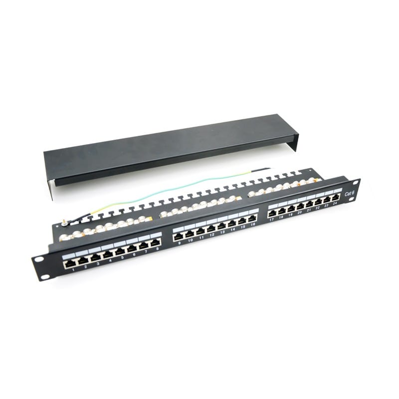 Patch Panel EMTEX PBPP17 24 Porturi 1U FTP Cat.6 Negru