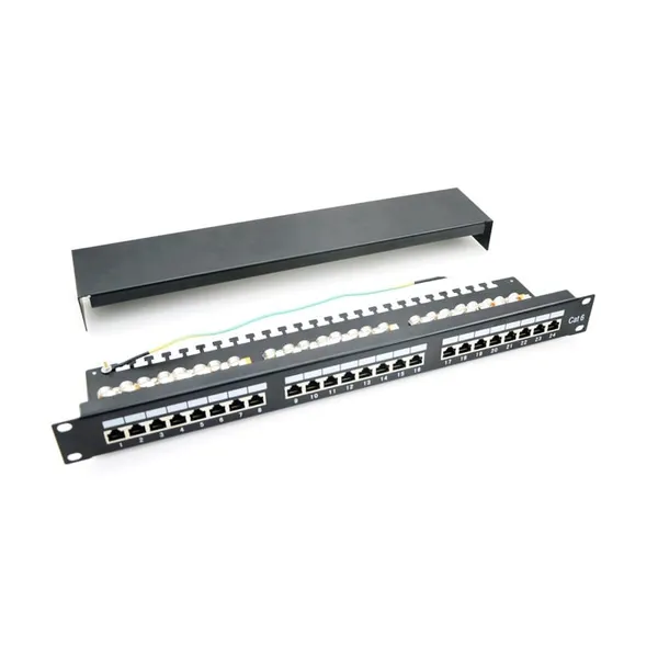 Patch Panel EMTEX PBPP17 24 Porturi 1U FTP Cat.6 Negru