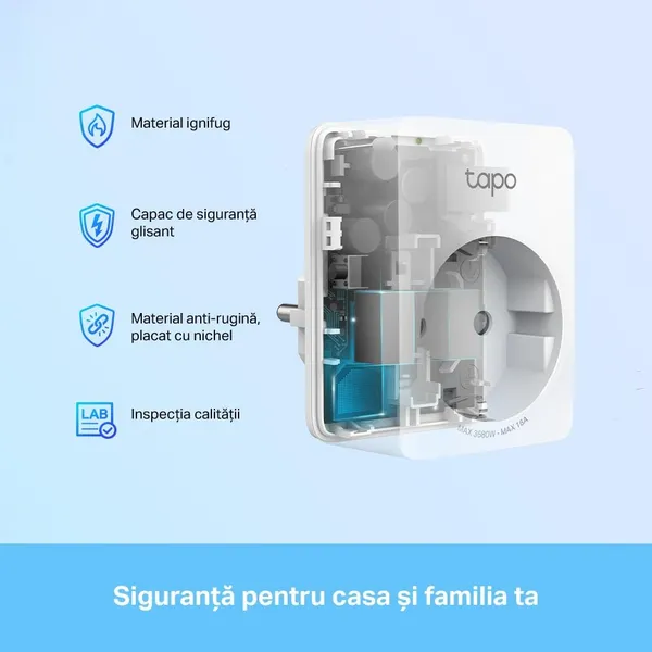 Priză Inteligentă TP-LINK TAPO P110 Mini Smart Wi-Fi 4-Pack - imagine 3