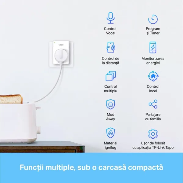 Priză Inteligentă TP-LINK TAPO P110 Mini Smart Wi-Fi 4-Pack - imagine 5