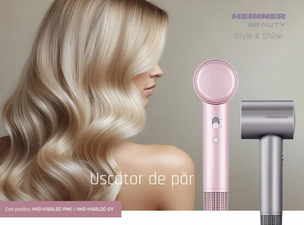 Uscător de păr HEINNER HHD-H16BLDC-PNK 1600W Motor BLDC Roz - imagine 6