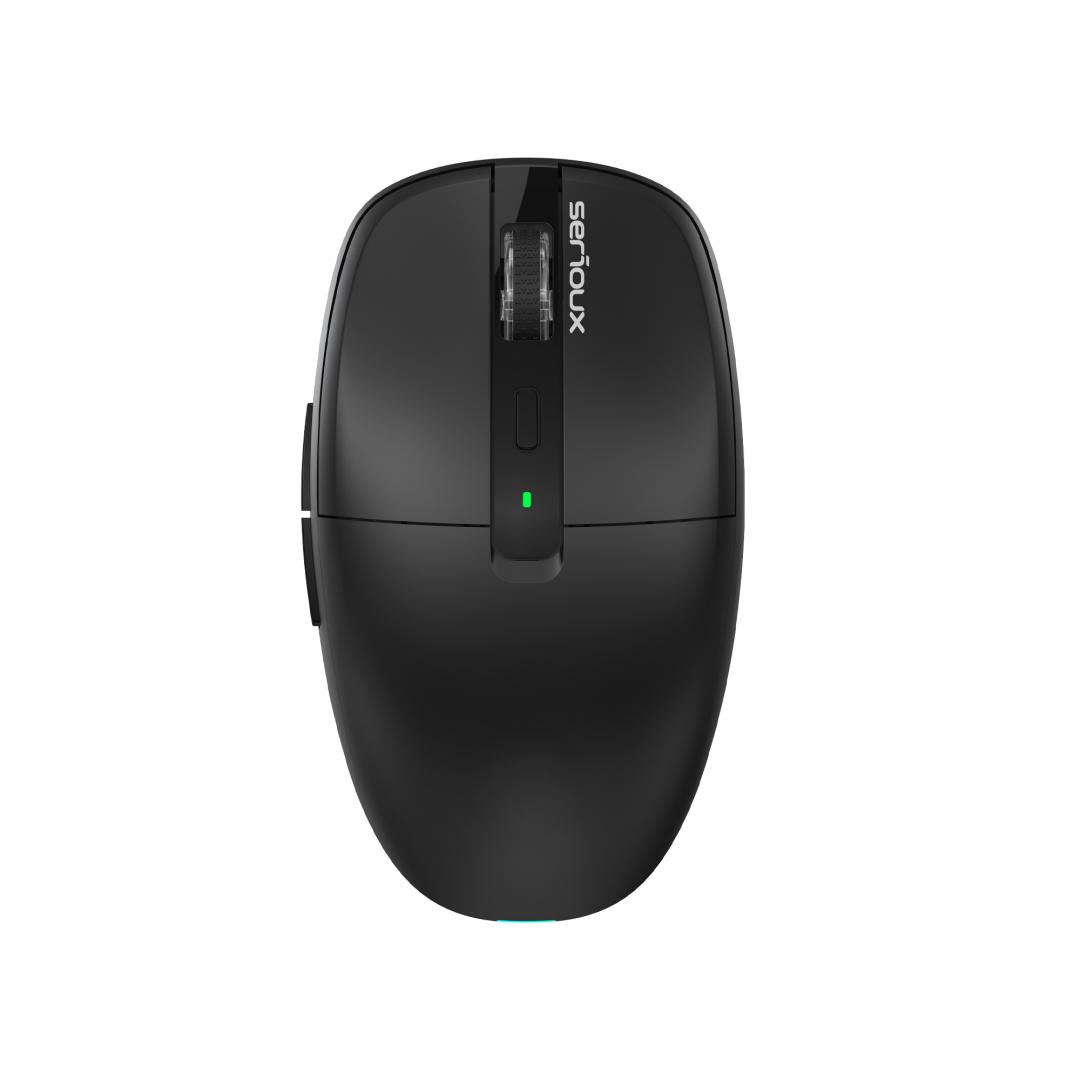 Mouse SERIOUX AirFlow Wireless Dual Mode 2.4G+BT Negru