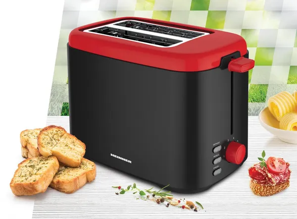 Prăjitor de pâine HEINNER HTP-800BKR 800W 2 felii - imagine 2