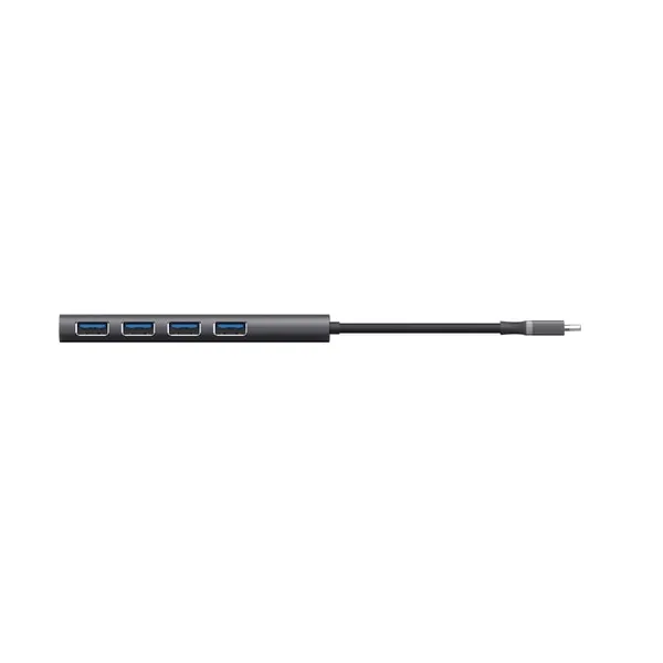 Hub USB TRUST Halyx USB-C 4xUSB-A 3.2 Argintiu TR-24948 - imagine 4