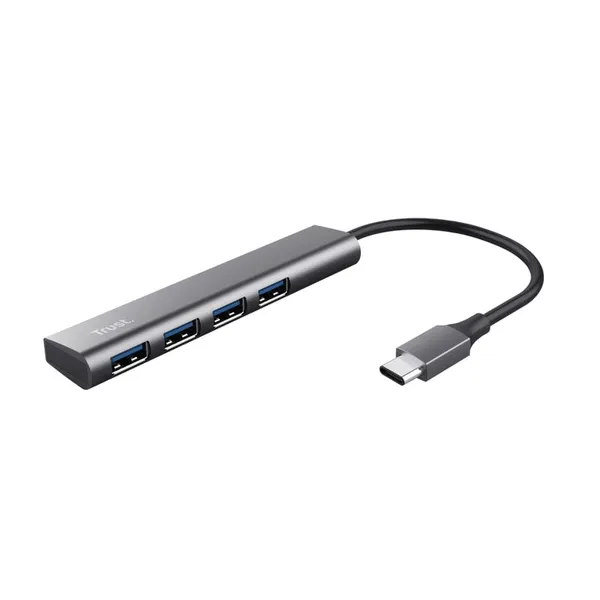Hub USB TRUST Halyx USB-C 4xUSB-A 3.2 Argintiu TR-24948 - imagine 2