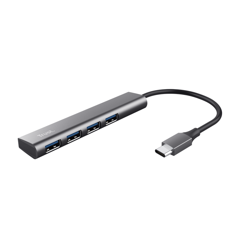 Hub USB TRUST Halyx USB-C 4xUSB-A 3.2 Argintiu TR-24948 - imagine 2